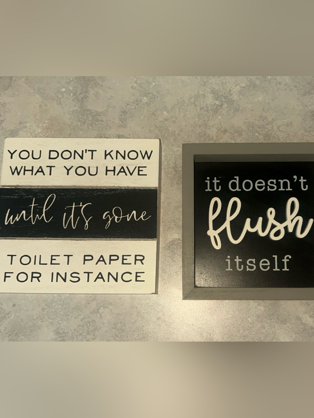Bathroom Wall /Shelf signs